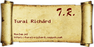 Turai Richárd névjegykártya